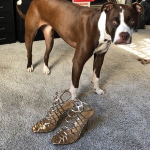 Schultz Juliana Caged Heels - Gold